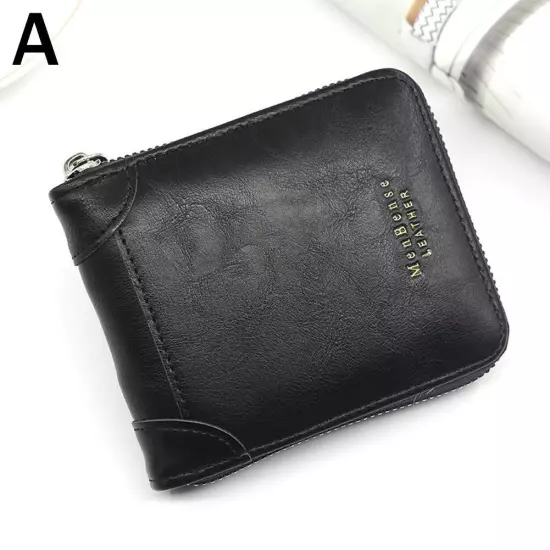 New Men's Wallet Fashion Large Capacity Vintage Men's Zip Money Clip^