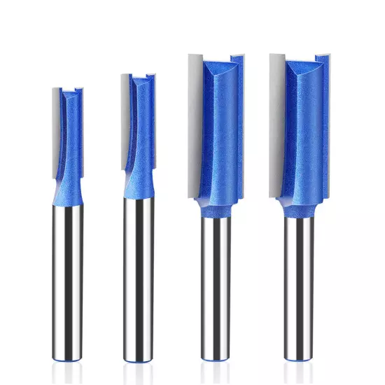 4PCS 1/4" Shank Straight Router Bit Flush Trim Woodworking Cutter