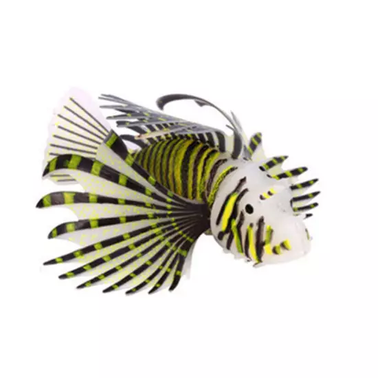 ⭐Artificial Glowing Lion Fish Luminous Fake Fish Aquarium Floating Glow In Da〕 □