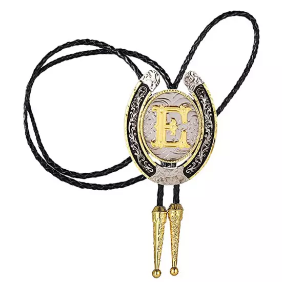 Bolo Tie for Men- Golden Initial Letter A to Z Western Cowboy Bolo Tie for Women