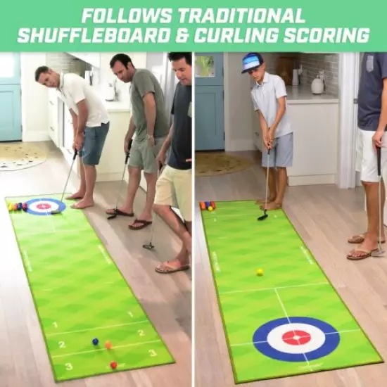 GoSports Pure Putt Challenge Curling & Shuffleboard 2-in-1 Putting Game