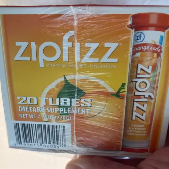 Zipfizz Orange Energy Drink Mix, Box Of 20, Hydration with B12 and Multi Vitamin