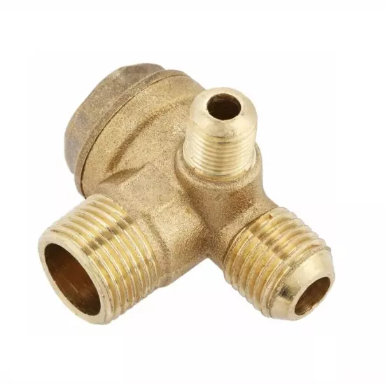 3 Port Brass Male Threaded Check Valve Connector Tool For Air Compressor Prevent