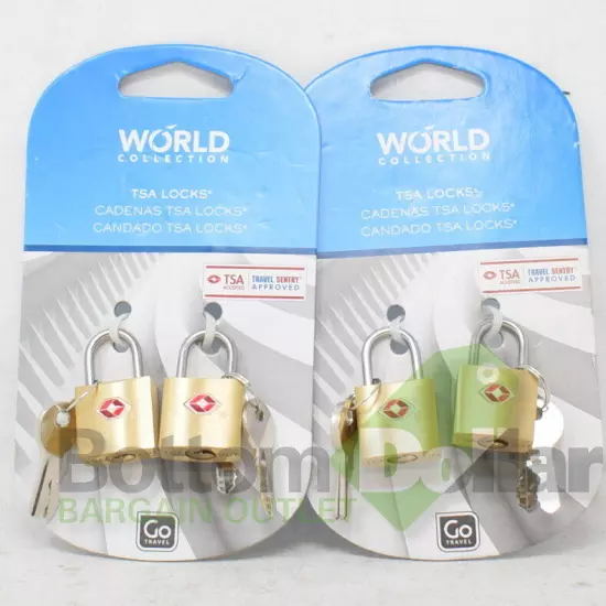 Go Travel World Collection TSA Accepted Travel Sentry Approved Locks (2 Packs)