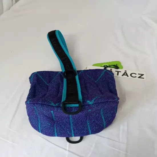 Nwt Atacz Recycled Poly Bag Purple Turquoise Zip Closure Travel Packable 