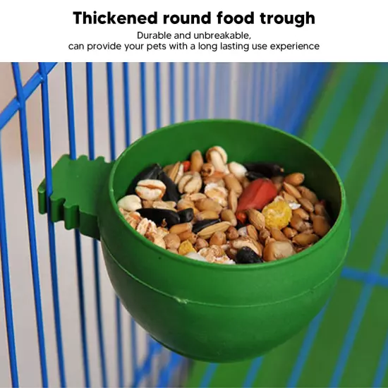 Bird Feeder Cage Cups Thickened Water Bowl Round Feeding Sand Cup