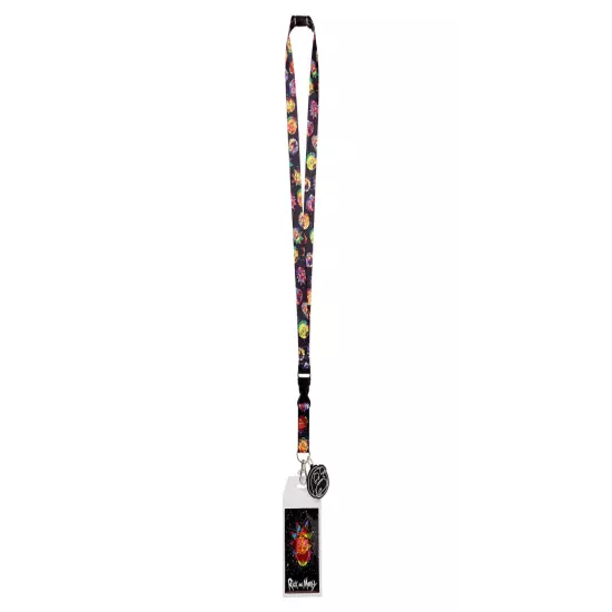 Rick and Morty ID Lanyard with Charm and Detachable Badge Holder