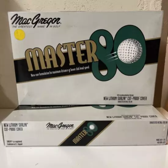 Vintage Macgregor Master 80 Yellow Golf Balls 2 Boxes Of 15 (30 Balls Total)