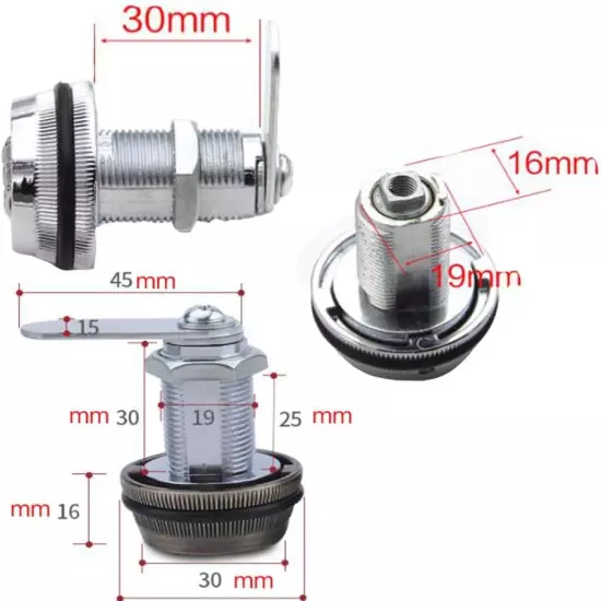 WJSKDQ 3 Pack Combination Cam Lock RV Password Coded Lock for 3-Digit 90 Degree