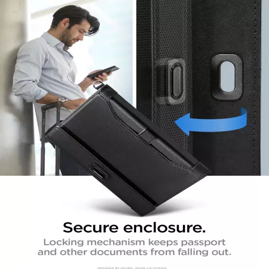 Spigen Passport Holder with RFID Blocking Technology and sim card ejector tool