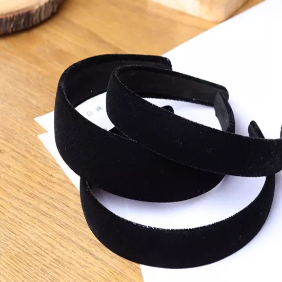 2pcs Black Velvet Feel Wide 20mm 30mm 40mm Alice Band Headband Korean Hair Wear