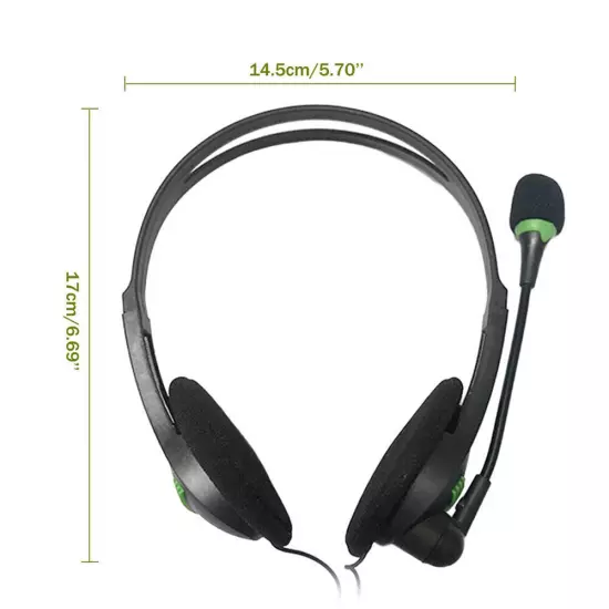 USB Headset with Microphone Computer Headphones for Laptop PC Call Center Work