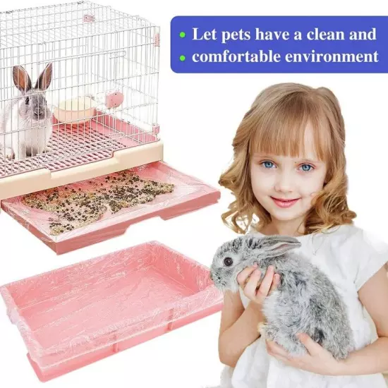 50 Pcs Clear Plastic Bunny Cage Liner Bag Universal Toilet Film for Bunny7840