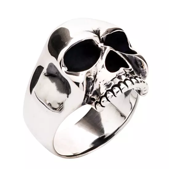 KEITH RICHARDS SKULL RING 925 STERLING SILVER MEN'S NEW BIKER ROCKER GOTHIC