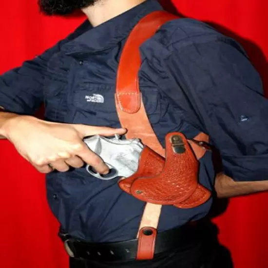 K062 Basketweave Shoulder Holster RH 357 Magnum & Revolvers with 2.5" barrels