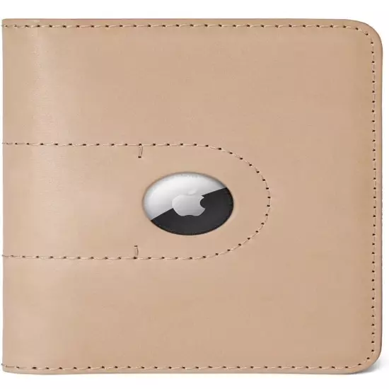 genuine leather passport holder wallet Unisex Gift With AirTag Slot