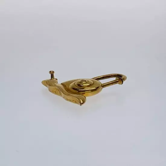 HERMES Snail Motif 1995 Limited Cadena Lock Bag Charm Gold-tone No BOX Used