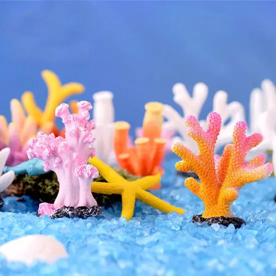 Aquarium Decorations 11 Pieces Colorful Coral Reef Set Eco-friendly Natural R...