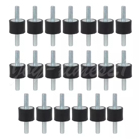 20Pcs Double Screw Vibration Silent Blocks Rubber M6 20x15mm Isolators