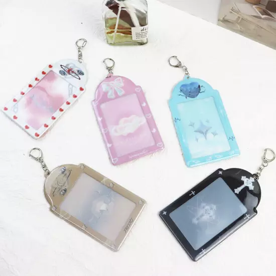 Cute Photocard Holder Idol Photo Case ID Card Cover Keychain Bag Pendant `