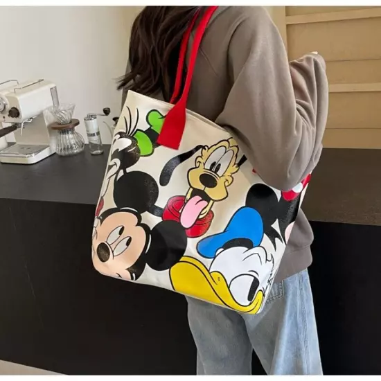 Cartoon Mickey Fashion Versatile LargeCapacity Canvas Shoulder Bag Casual Bag