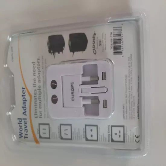 Clöudz World Travel Adapter "Works In 150 Countries" *NEW*