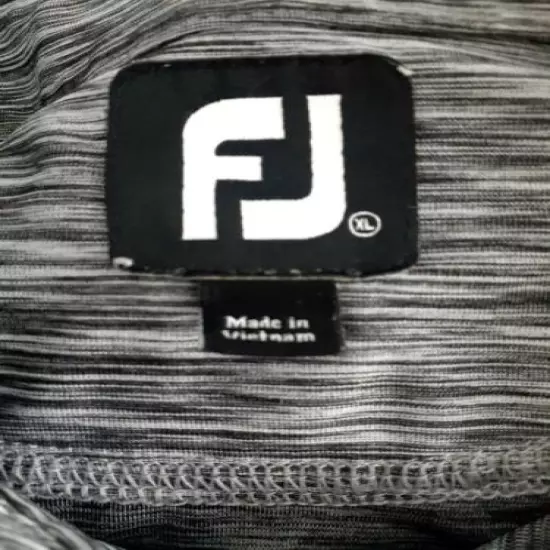 FootJoy FJ Men's Golf Polo Shirt XL Heather Gray Black Stretch EUC 