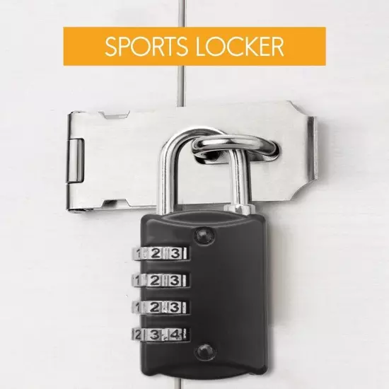 Combination-Padlock 4-Digit-Gym-Locker-Lock - 4 PCS Resettable Combo Lock2637