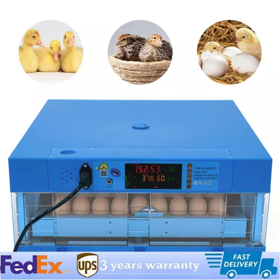 64 Eggs Incubator Automatic Digital Chicken Egg Hatcher Temperature Control