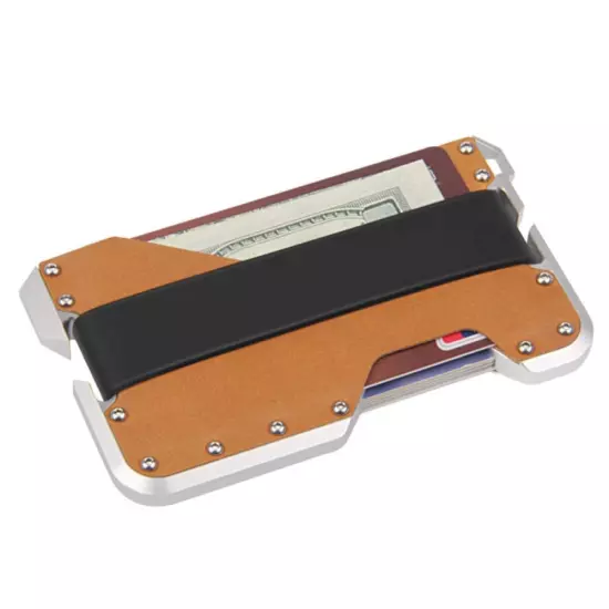 JK02 Metal Card Holder RFID Anti-Theft Leather Wallet EDC Multifunctional Stainl