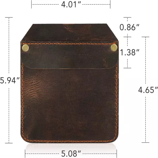 Genuine Leather Pocket Protector for Men, Jeans Shirts Pocket Protector for Pens