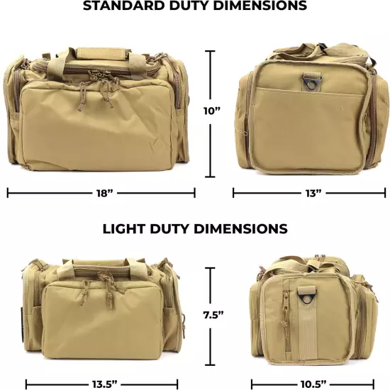 Tactical Range Bag with Removable Pistol Pouches, Gun Range Duffle Bag for Ammo,