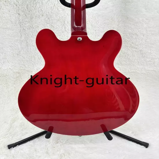 Factory Made ES-335 Gloss Red Semi-Hollow Guitar FR Bridge Chrome Part HH Pickup