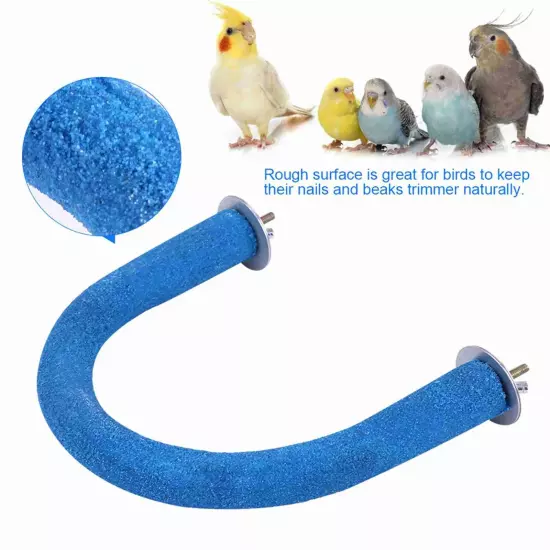  Pet Bird Rough Surfaced Wooden Perch Stand Rack Cage Toy For Beak LLI