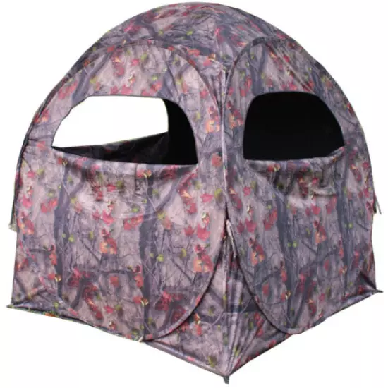 HME Portable Steel 2 Person Pop Up JM Camo Deer Hunting Hub Ground Blind(2 Pack)