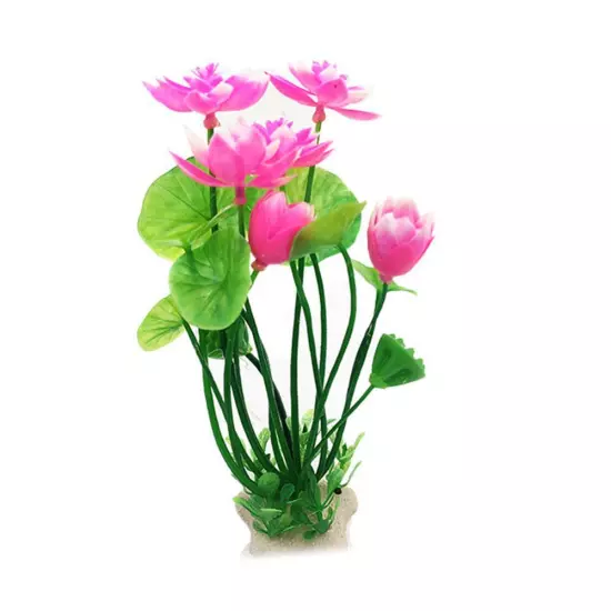 Artificial ,Lotus Decoration Aquarium Water Grass Decor Fish Tank Lan