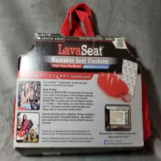 Arctic Zone Lava Seat Heatable Seat Cushion "Stays Warm For Hours" RED