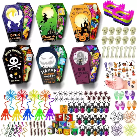 GOAUS Halloween Party Favors 20 Pack Coffin Boxes, Treat Goodie Bags... 