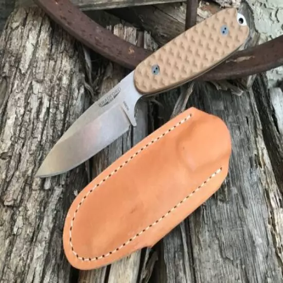 Bradford Guardian 3.5 M390 Steel with Coyote Tan G10 Handles Leather Sheath