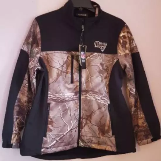 NEW XL Large Woman's St Louis Rams Realtree Xtra NFL Softshell Jacket Camo Coat 