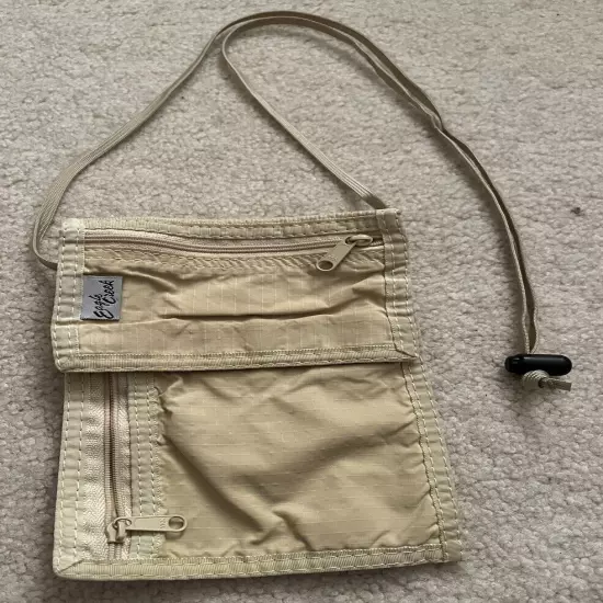 Beige Eagle Creek Travel Gear Secret Hidden Money Passport Pouch Pockets