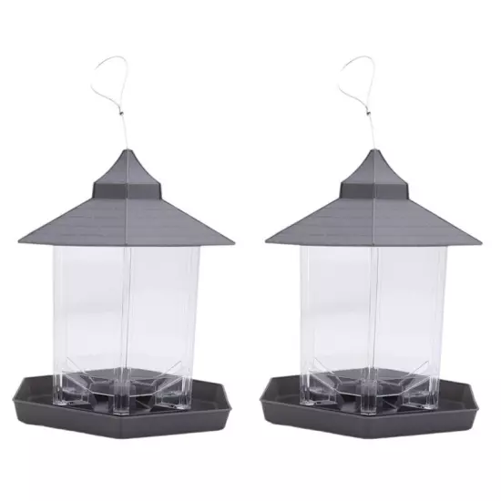 2 Pack Bird Feeders for Outdoor Hanging, Retro Pagoda Fun Installation5342