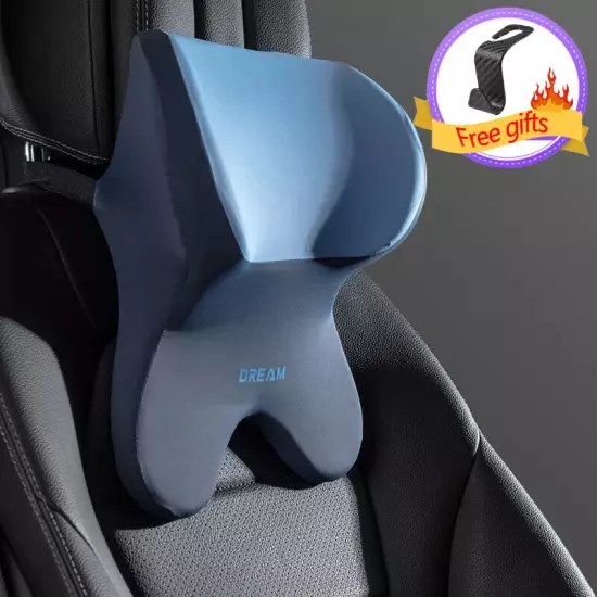 Car Headrest Waist Pillow Seat Support Neck Rest Back Lumbar Cushion Accessorrie