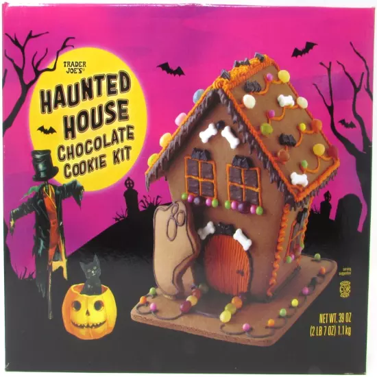 Trader Joes Haunted House Chocolate Cookie Kit Candy Icing Best By 07 09/24 NEW