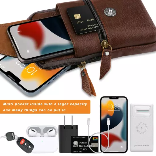 Cell Phone Waist Belt Holster Loop Pack Bag PU Leather Pouch Wallet Case Cover