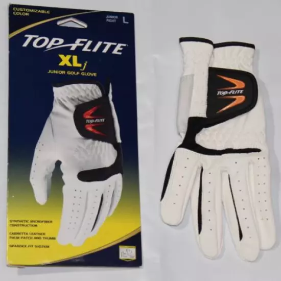 TOP FLITE XL JUNIOR GOLF GLOVE, SIZE LARGE, RIGHT