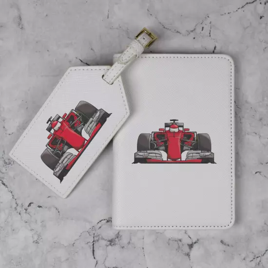 'Red F1 Race Car' Passport Cover & Luggage Tag Travel Set (PA00015784)