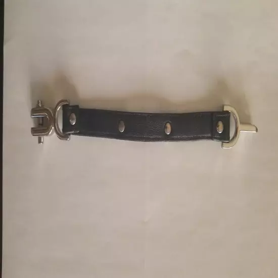 Women's Leather Bracelet Clasp Black Silver Tone Buckle 