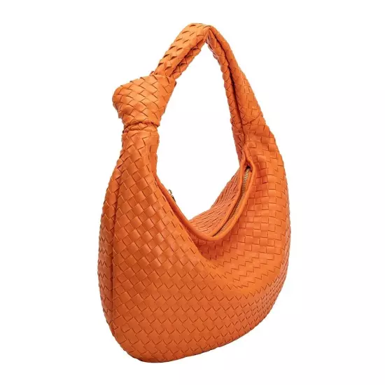 Melie Bianco Brigitte Large Satchel Recycled Vegan Woven Knot Bag Anthropologie!