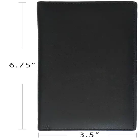 RFID Leather Checkbook Cover With Credit Card Slots and Pen Holder